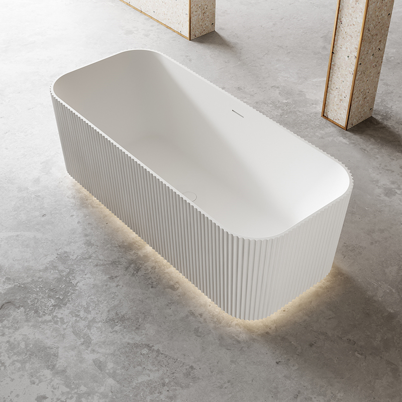 Quality Wholesale Unique Design Freestanding Fluted Acrylic Bathtub QJ-Y0072