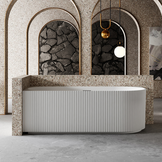 China Wholesale Factory Fluted Acrylic Corner Bathtub QJ-Y0073