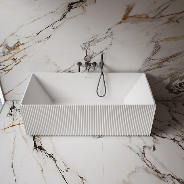Popular Wholesale Designer Rectangular Fluted Acrylic Bathtub QJ-Y0075