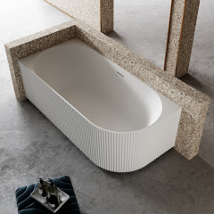 China Wholesale Factory Fluted Acrylic Corner Bathtub QJ-Y0073