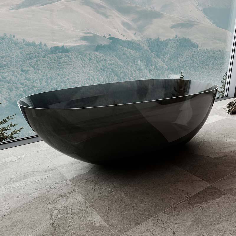 Popular Wholesale Designer Classic Egg-shaped Freestanding Transparent Bathtub QJ-R0866T