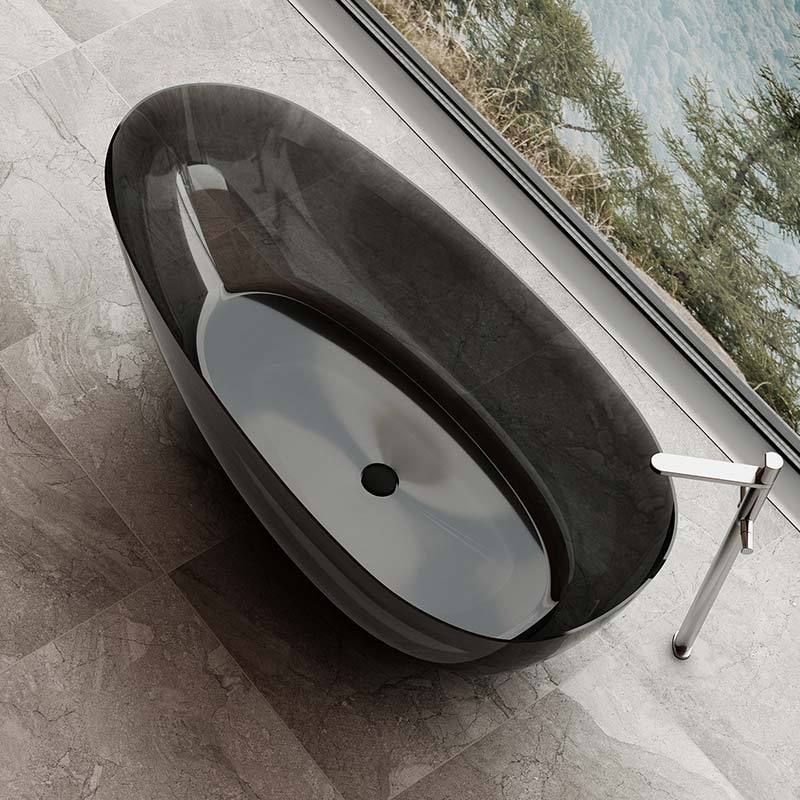 Popular Wholesale Designer Classic Egg-shaped Freestanding Transparent Bathtub QJ-R0866T
