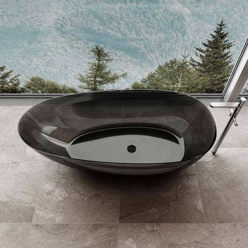 Popular Wholesale Designer Classic Egg-shaped Freestanding Transparent Bathtub QJ-R0866T