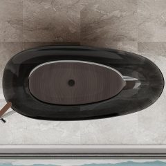 Popular Wholesale Designer Classic Egg-shaped Freestanding Transparent Bathtub QJ-R0866T