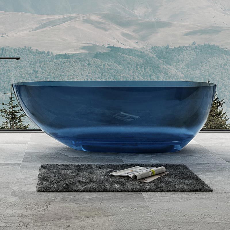 Popular Wholesale Designer Classic Egg-shaped Freestanding Transparent Bathtub QJ-R0866T