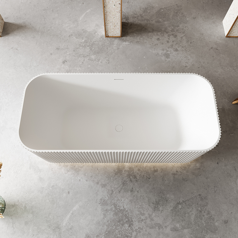 Quality Wholesale Unique Design Freestanding Fluted Acrylic Bathtub QJ-Y0072