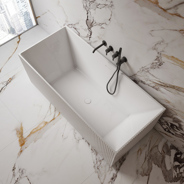 Popular Wholesale Designer Rectangular Fluted Acrylic Bathtub QJ-Y0075