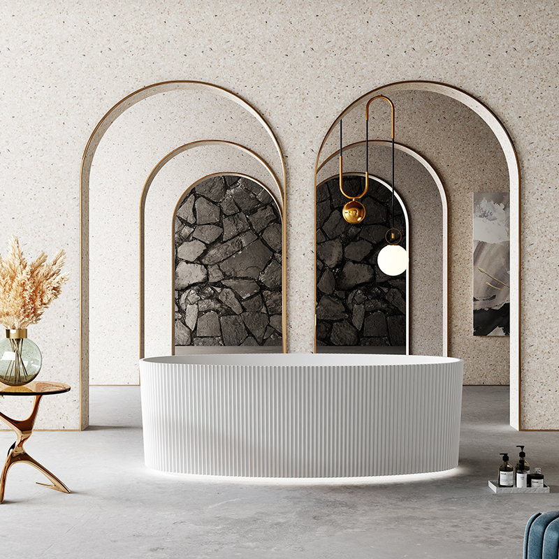 Wholesale High End Quality Fluted Groove Acrylic Bathtub HR-7688