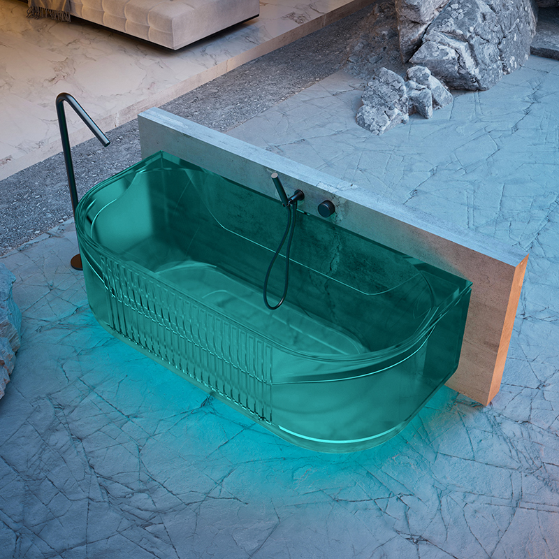 Quality Wholesale Unique Design Transparent Back to Corner Bathtub QJ-R0706T