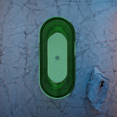 Factory Supply Quality Assurance Oval Fluted Freestanding Transparent Bathtub QJ-R0701T