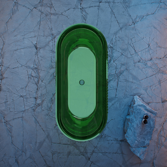 Factory Supply Quality Assurance Oval Fluted Freestanding Transparent Bathtub QJ-R0701T