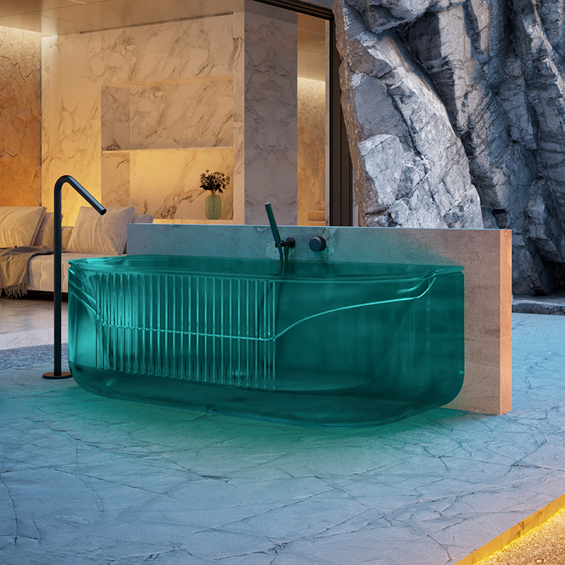 Quality Wholesale Unique Design Transparent Back to Corner Bathtub QJ-R0706T
