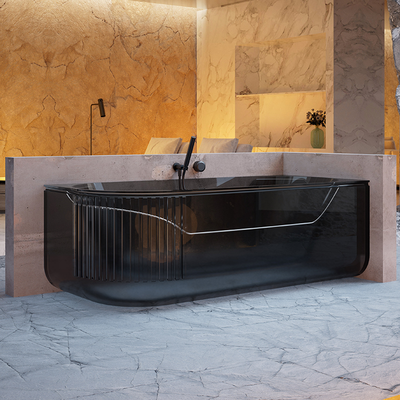 Quality Wholesale Unique Design Transparent Back to Corner Bathtub QJ-R0703T