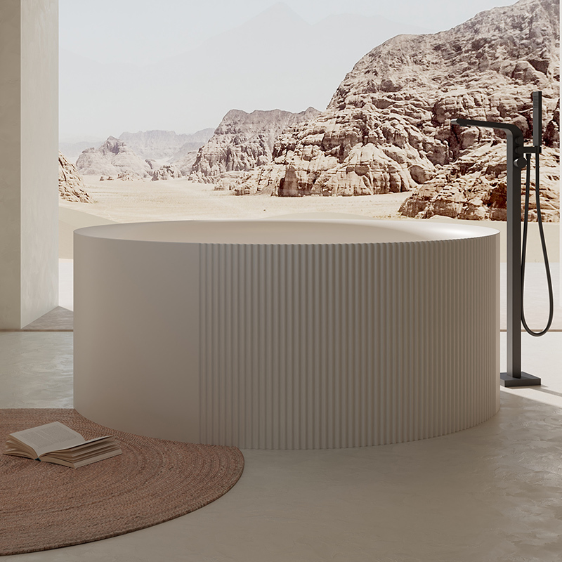 Factory Customized Freestanding Round  Whirlpool Air Bubble Massage Bathtub QJ-Y0029M