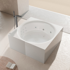 Wholesale Price Square Freestand Soak Heated Massage Jetted Bathtub QJ-Y0021M