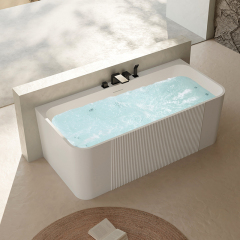 Wholesale High End Quality Back to Wall Soak Heated Massage Bathtub HR-2006M