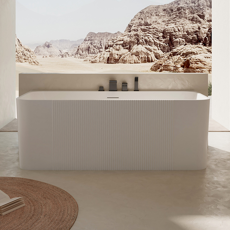 Wholesale High End Quality Back to Wall Soak Heated Massage Bathtub HR-2006M