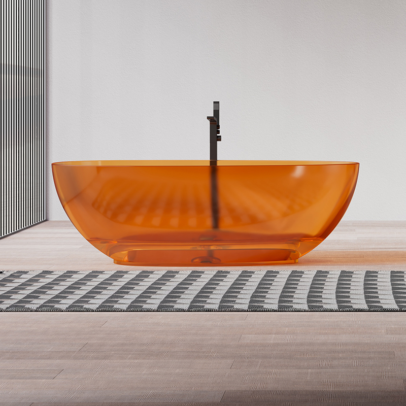 China Wholesale Factory Egg Shape Transparent Resin Bathtub QJ-R0801T