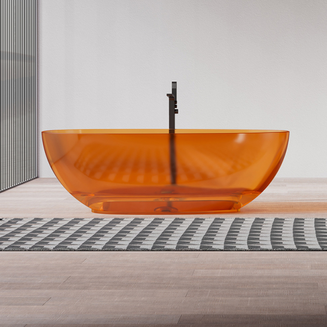 China Wholesale Factory Egg Shape Transparent Resin Bathtub QJ-R0801T