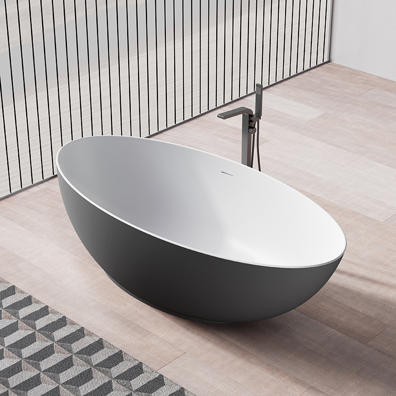 Quality Wholesale Unique Design Freestanding Solid Surfece Egg Shape Bathtub QJ-R0803