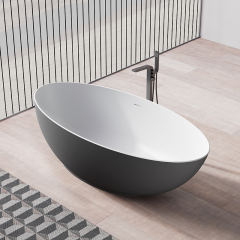 Quality Wholesale Unique Design Freestanding Solid Surfece Egg Shape Bathtub QJ-R0803