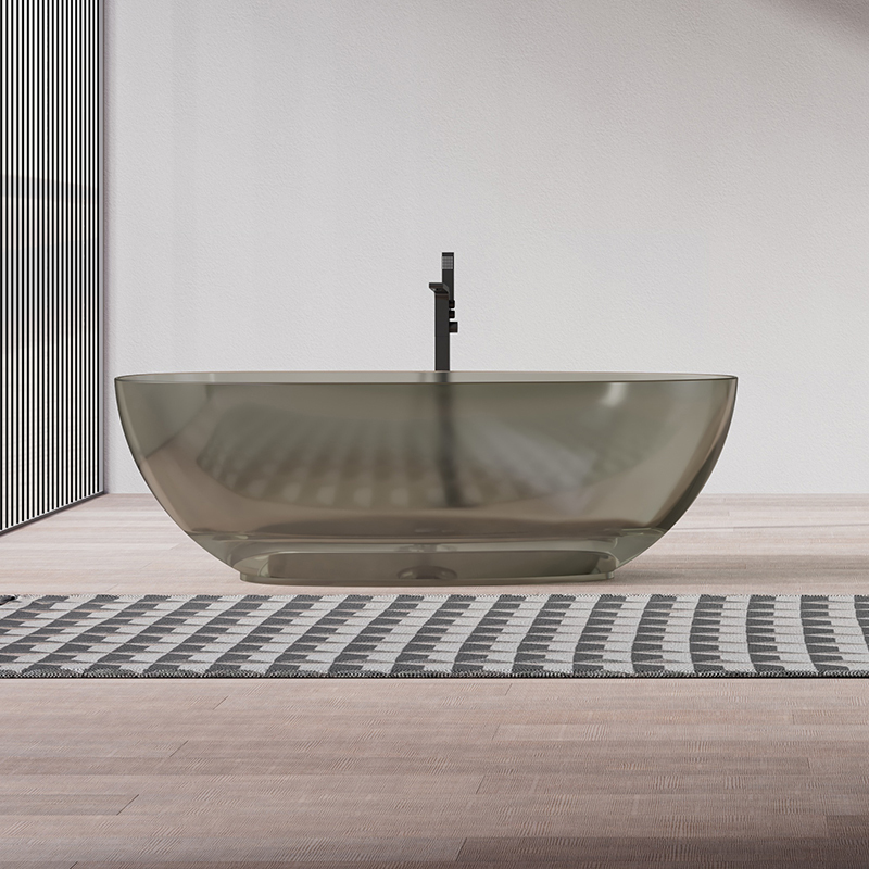 China Wholesale Factory Egg Shape Transparent Resin Bathtub QJ-R0801T