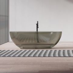 China Wholesale Factory Egg Shape Transparent Resin Bathtub QJ-R0801T