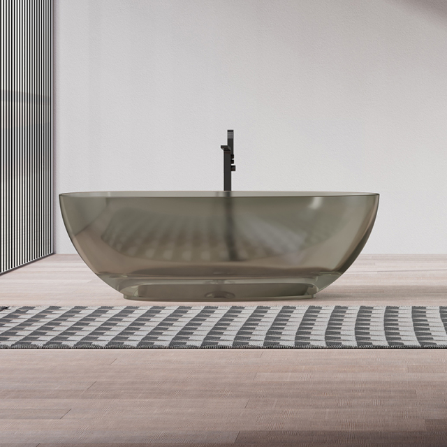 China Wholesale Factory Egg Shape Transparent Resin Bathtub QJ-R0801T