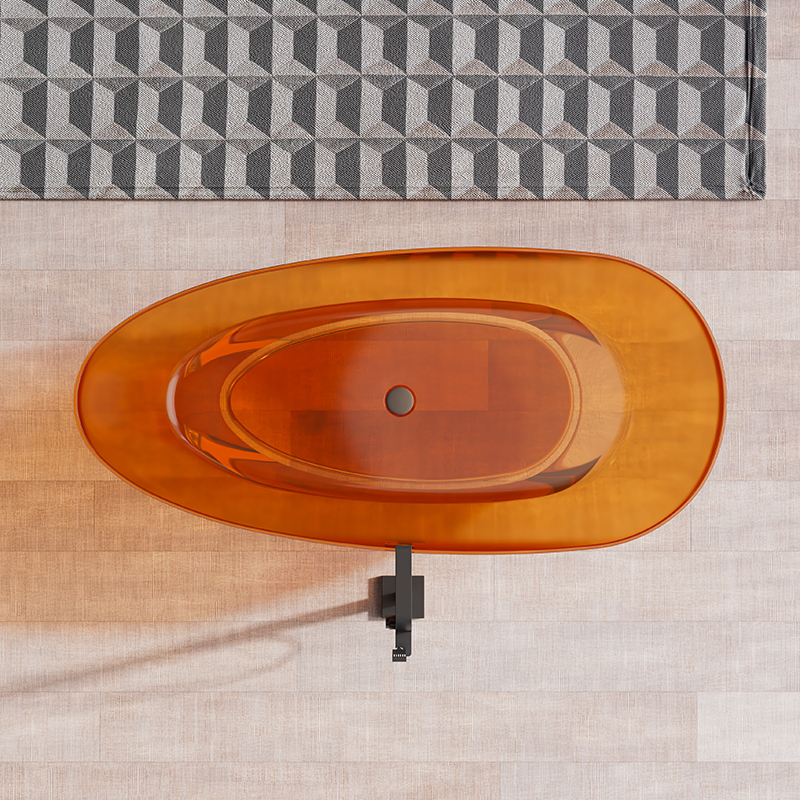 China Wholesale Factory Egg Shape Transparent Resin Bathtub QJ-R0801T