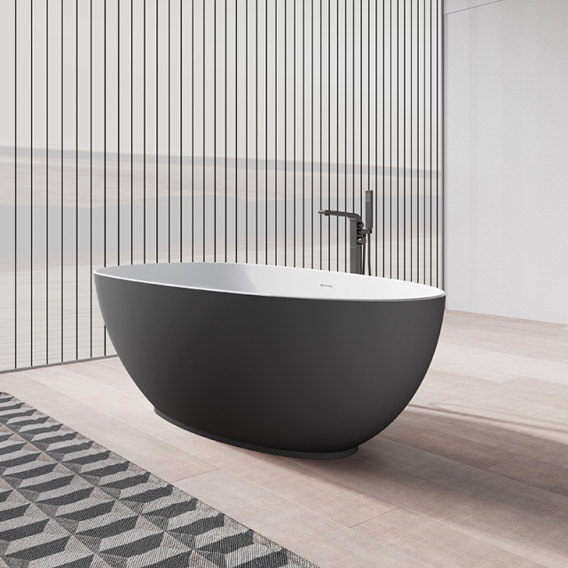 Factory Supply Quality Assurance Freestanding Solid Surfece Egg Shape Bathtub QJ-R0801