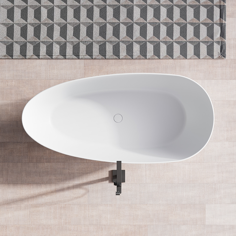 Factory Supply Quality Assurance Freestanding Solid Surfece Egg Shape Bathtub QJ-R0801