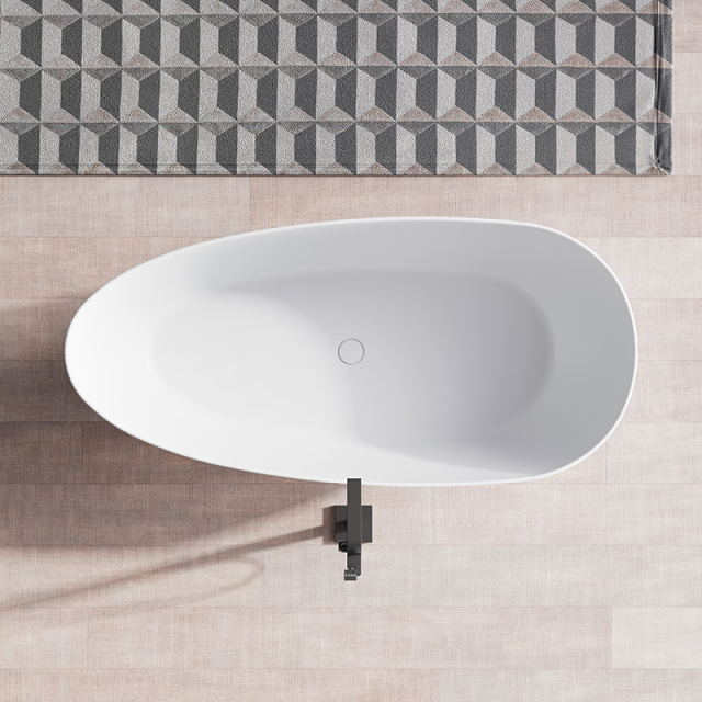 Factory Supply Quality Assurance Freestanding Solid Surfece Egg Shape Bathtub QJ-R0801