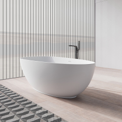 Factory Supply Quality Assurance Freestanding Solid Surfece Egg Shape Bathtub QJ-R0801