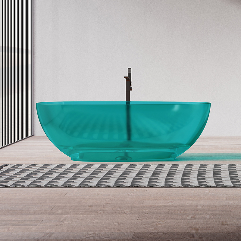 China Wholesale Factory Egg Shape Transparent Resin Bathtub QJ-R0801T