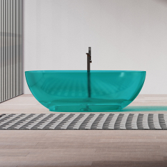China Wholesale Factory Egg Shape Transparent Resin Bathtub QJ-R0801T