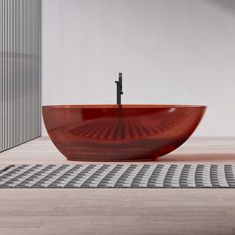 Popular Wholesale Designer Egg Shape Transparent Resin Bathtub QJ-R0803T