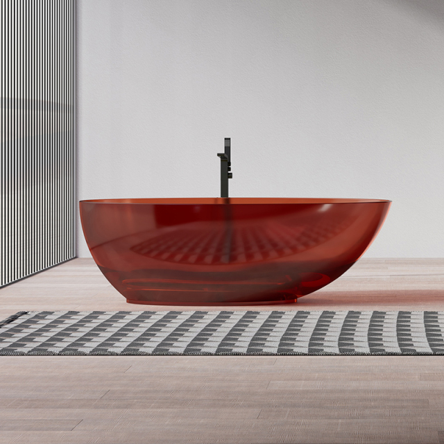 Popular Wholesale Designer Egg Shape Transparent Resin Bathtub QJ-R0803T