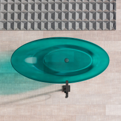 Popular Wholesale Designer Egg Shape Transparent Resin Bathtub QJ-R0803T