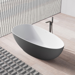 Factory Supply Quality Assurance Freestanding Solid Surfece Egg Shape Bathtub QJ-R0801