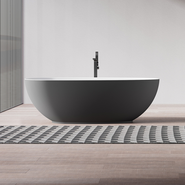 Factory Supply Quality Assurance Freestanding Solid Surfece Egg Shape Bathtub QJ-R0801