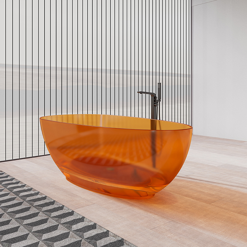 China Wholesale Factory Egg Shape Transparent Resin Bathtub QJ-R0801T