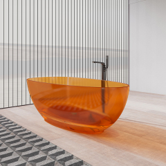 China Wholesale Factory Egg Shape Transparent Resin Bathtub QJ-R0801T
