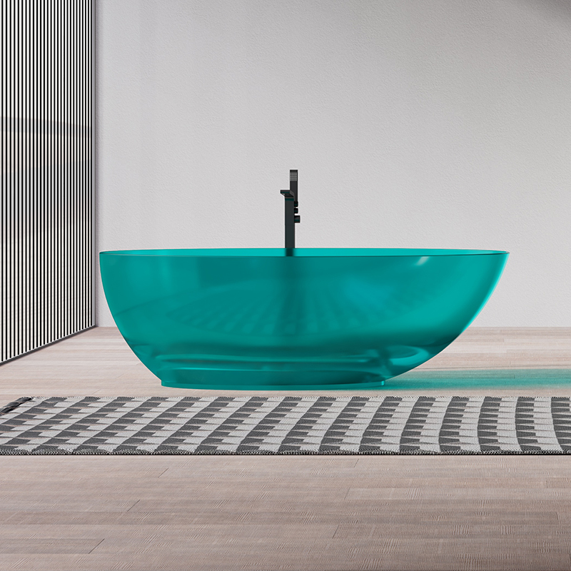 Popular Wholesale Designer Egg Shape Transparent Resin Bathtub QJ-R0803T