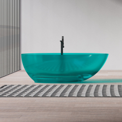 Popular Wholesale Designer Egg Shape Transparent Resin Bathtub QJ-R0803T