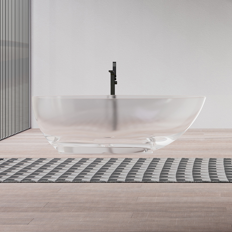 Popular Wholesale Designer Egg Shape Transparent Resin Bathtub QJ-R0803T