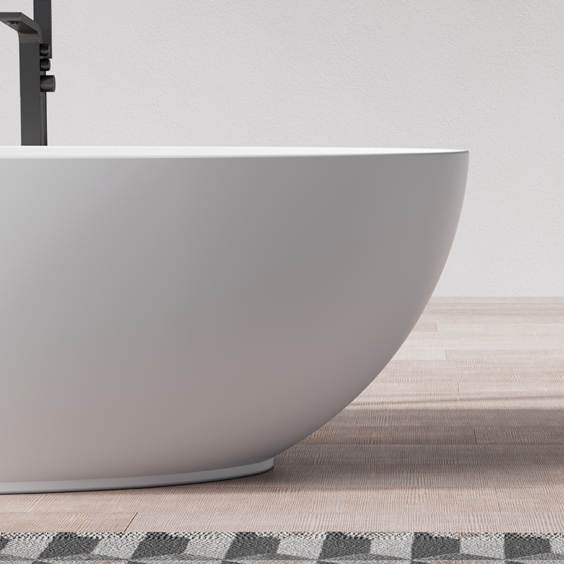 Factory Supply Quality Assurance Freestanding Solid Surfece Egg Shape Bathtub QJ-R0801