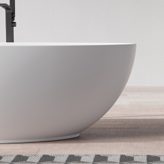 Factory Supply Quality Assurance Freestanding Solid Surfece Egg Shape Bathtub QJ-R0801