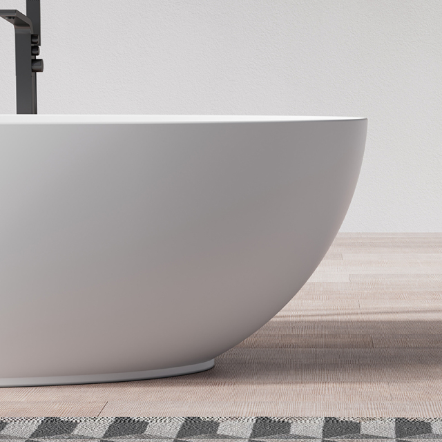 Factory Supply Quality Assurance Freestanding Solid Surfece Egg Shape Bathtub QJ-R0801