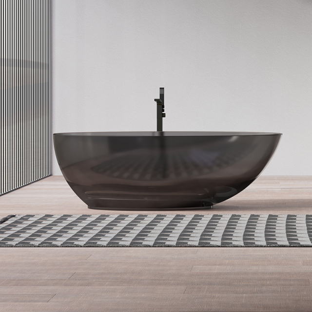 Popular Wholesale Designer Egg Shape Transparent Resin Bathtub QJ-R0803T