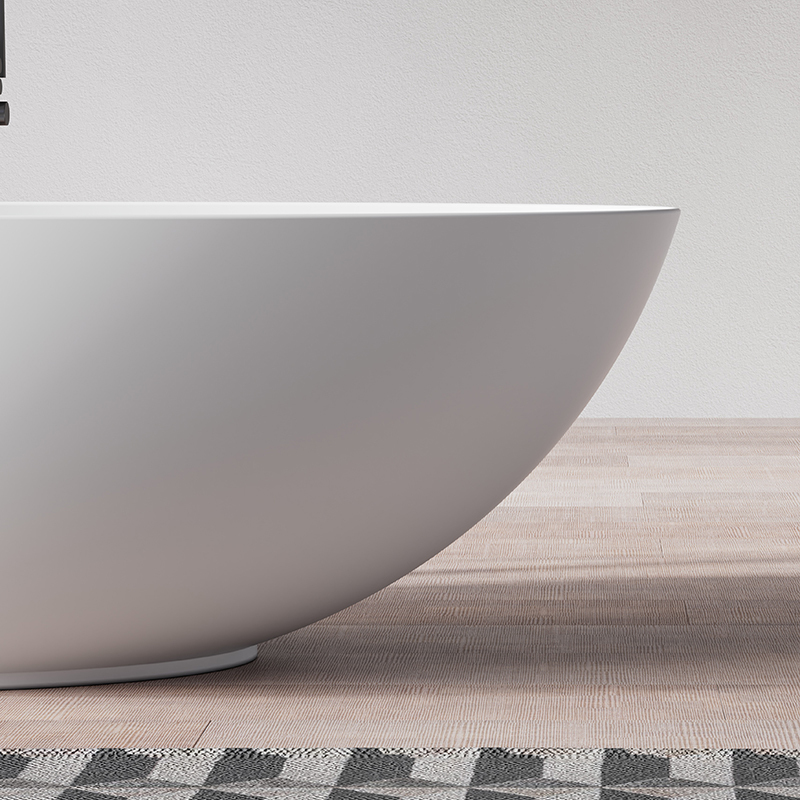 Quality Wholesale Unique Design Freestanding Solid Surfece Egg Shape Bathtub QJ-R0803
